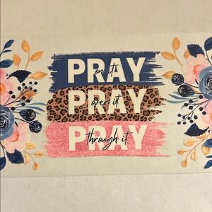 Pray Floral Cup Decal